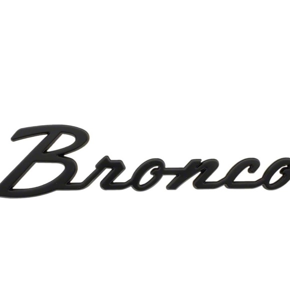 2021-2024 Bronco Matte Black Script Heritage Fender Emblems Pair NIP - Picture 2 of 12